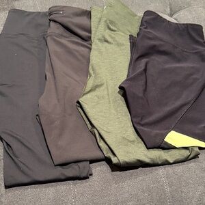 Set of Black and Green Leggings-Set of 4